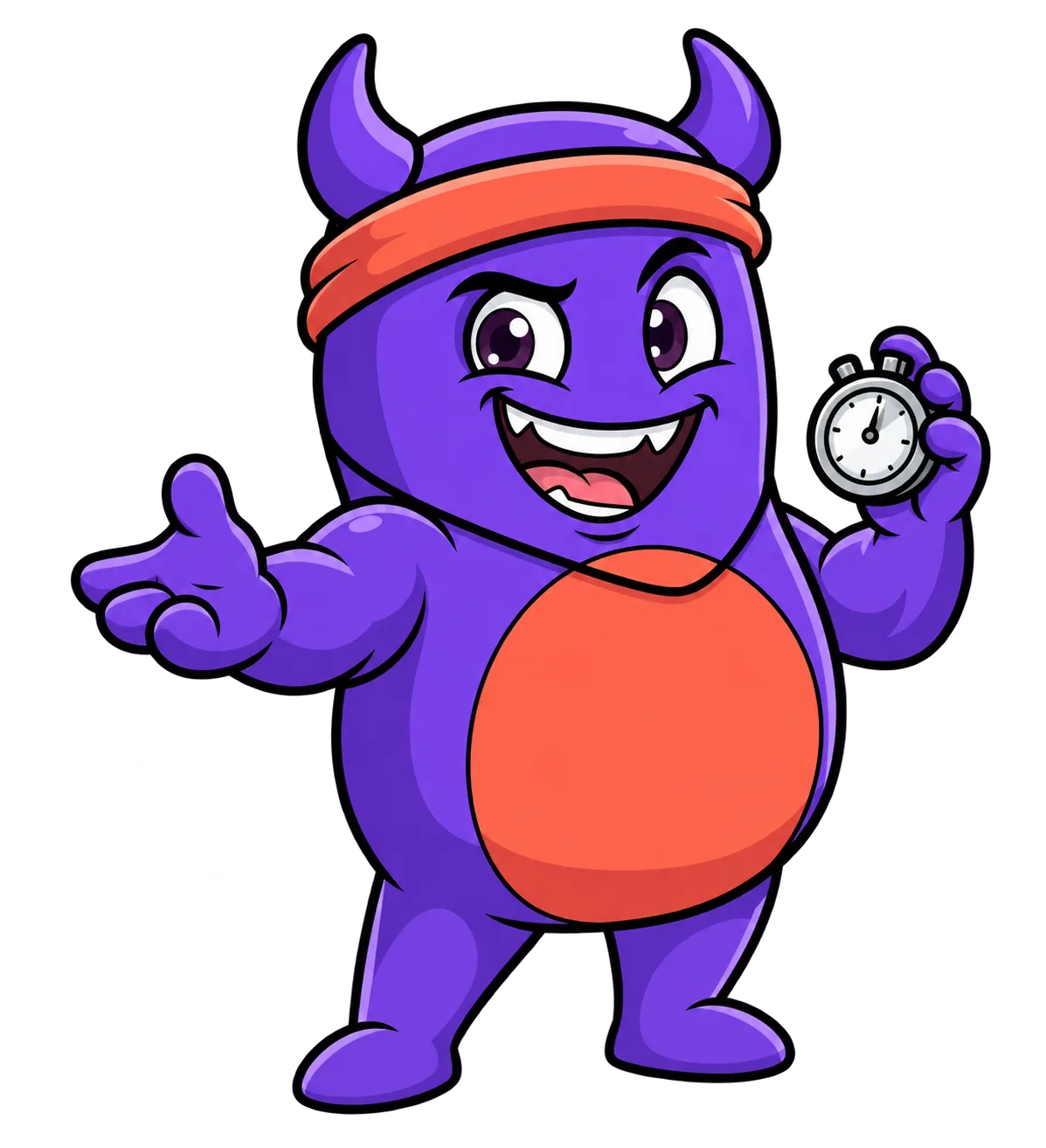 Claudio, your violet coach, holding a stopwatch